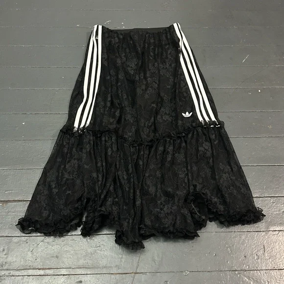 Adidas Originals Lace Black Maxi Skirt - Picture 1 of 8